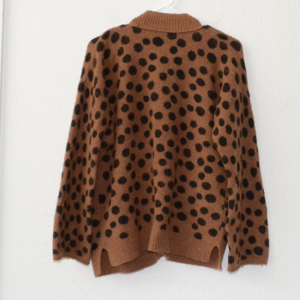 Madewell Leopard Dot Cardigan Sweater Small - Picture 4 of 9